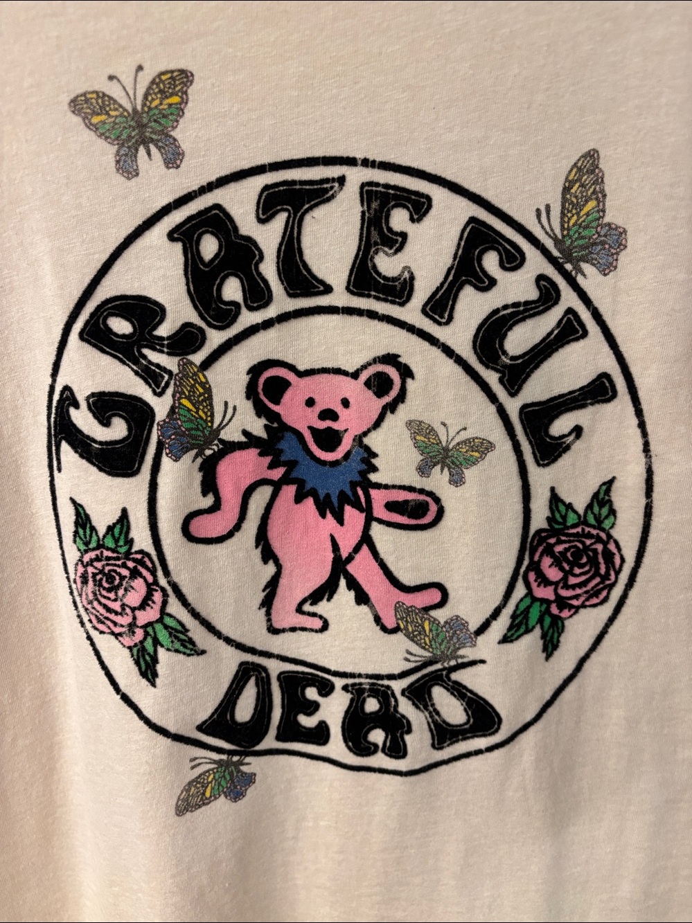 Lucky Brand Grateful Dead Butterflies Classic Crew in Peach Dust, XL, NWT - Picture 7 of 9
